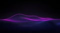 Digital Data Visualization Waveform Abstract Landscape Neon Pink and Blue Grid on Dark Background Royalty Free Stock Photo