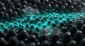 Abstract glowing teal wave over dark micro surface Royalty Free Stock Photo