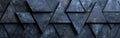 Fluted Triangles on Anthracite Gray Concrete Mosaic - Abstract Dark Wallpaper Texture Background