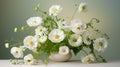Dramatic Splendor: White Flowers On A Table