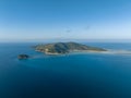 Stunning aerial drone view of Hayman Island, the most northerly of the Whitsunday Islands in Queensland, Australia Royalty Free Stock Photo