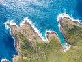 Stunning aerial drone view of Mount Eliza on Lord Howe Island in the Tasman Sea. Beautiful white sand beach Royalty Free Stock Photo