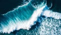 This stunning aerial footage captures the breathtaking beauty of big waves of the ocean . Generative AI