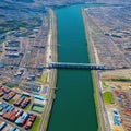 Stunning aerial image of the Miraflores Locks and the