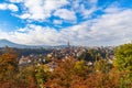 Aerial panorama view of Bern old town with Bern Minster MÃÂ¼nster cathedral and Aare river, Switzerland Royalty Free Stock Photo