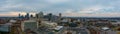 A stunning aerial panoramic shot of the skyscrapers and buildings in the cityscape downtown along the Cumberland river Royalty Free Stock Photo