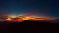 Stunning aerial panoramic view of the sunset over volcan Calderon Hondo volcano Fuerteventura Royalty Free Stock Photo