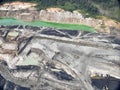 Stunning Aerial Perspective of Deep Open Pit Coal Mine Excavation Royalty Free Stock Photo