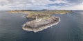 Stunning aerial shot of Ardnamurchan Point, Great Britains most westerly point, with lighthouse and the beautiful white