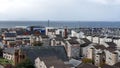 Aerial view of the bustling coastal city of Ardrossan, Scotland.