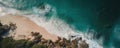 Crystal clear ocean waters and a stunning aerial view of a beautiful beach