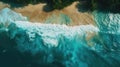 Golden Sands and Majestic Waves: Aerial View of Tropical Paradise Beachscape