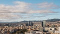 Stunning aerial view of the Diagonal Mar area in Spain with convenient urban amenities and developed infrastructure on a