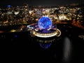 a beautiful night scene of downtown montreal, ontario, from the air Royalty Free Stock Photo