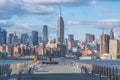 Stunning aerial view of the iconic New York City skyline featuring the Empire State Building Royalty Free Stock Photo