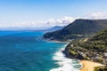 Stunning aerial view of the idyllic coastal scenery of Stanwell Tops in Australia