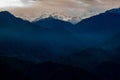 Stunning aerial view of a majestic Kanchenjunga mountain range view from Pelling Royalty Free Stock Photo
