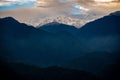 Stunning aerial view of a majestic Kanchenjunga mountain range view from pelling Royalty Free Stock Photo