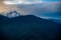 Stunning aerial view of a majestic Kanchenjunga mountain range view from pelling Royalty Free Stock Photo