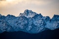 Stunning aerial view of a majestic Kanchenjunga mountain range view from pelling Royalty Free Stock Photo
