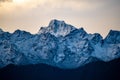 Stunning aerial view of a majestic Kanchenjunga mountain range view from pelling