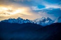 Stunning aerial view of a majestic Kanchenjunga mountain range view from Pelling Royalty Free Stock Photo