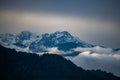 Stunning aerial view of a majestic Kanchenjunga mountain range view from Pelling Royalty Free Stock Photo