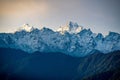 Stunning aerial view of a majestic Kanchenjunga mountain range view from Pelling Royalty Free Stock Photo