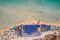 Stunning aerial view of Pelosa Beach (Spiaggia Della Pelosa). Stintino, Sardinia, Italy. La Pelosa beach, Sardinia, Italy. La Royalty Free Stock Photo