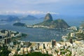 Stunning Aerial View of Rio de Janeiro with the Famous Sugarloaf Mountain as Seen from Corcovado Hill in Rio de Janeiro, Brazil Royalty Free Stock Photo