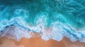 Serene Summer Seascape: Aerial View of Beach & Ocean Waves as Vibrant Natural Vacation Background Royalty Free Stock Photo