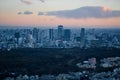 Stunning aerial view of the sprawling cityscape of Japan, featuring towering skyscrapers