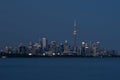 Stunning aerial view of a vibrant city skyline lit up at night Royalty Free Stock Photo