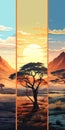 Stunning Africa Landscape Illustrations: 8k Resolution, Graphic Novel-inspired Art