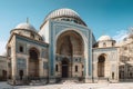 Photo of a historic mosque, with tilework.