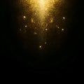 AI-Generated Gold Glitter Sparkles on a Black Background Royalty Free Stock Photo