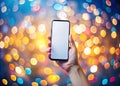 Stunning AIPowered Smartphone Photo A CloseUp of a White Screen Display Held in a Hand Emphasizing Modern Technology Royalty Free Stock Photo