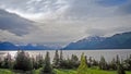 Stunning Alaskan Mountain Landscape of the Chugach Mountains and Turnagain Arm Royalty Free Stock Photo