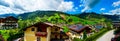 Stunning alpine scenery in Austria, near the village of Grossarl. Panoramic view.