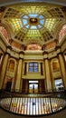 Stunning American Courthouse Stained Glass interior in Bloomington Indiana Royalty Free Stock Photo