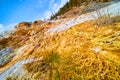 Stunning angle shot of terraces at Yellowstone from waterfalls