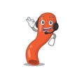 A stunning appendix mascot character concept wearing headphone
