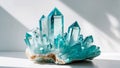 Stunning Aquamarine Crystal Cluster on Matrix Royalty Free Stock Photo