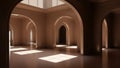 Modern Arched Interior with Geometric Sunlight Patterns Royalty Free Stock Photo