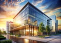 Stunning Architectural Visualization of a Modern Building Exterior A Panoramic SketchUp Design Showcase Royalty Free Stock Photo