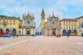 The twin churches San Cristina and San Carlo of Turin, Italy