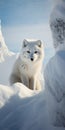Stunning Arctic Fox Portraits In Ray-traced Karst Photography