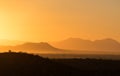 Sunset from Saguaro National Park, Tucson Royalty Free Stock Photo