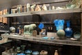 Stunning artifacts on display in large glass cases of Egyptian exhibit,The Louvre,Paris,2016