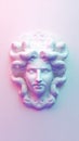 Ancient Medusa Sculpture with Pastel Lighting and Artistic Aesthetic Royalty Free Stock Photo